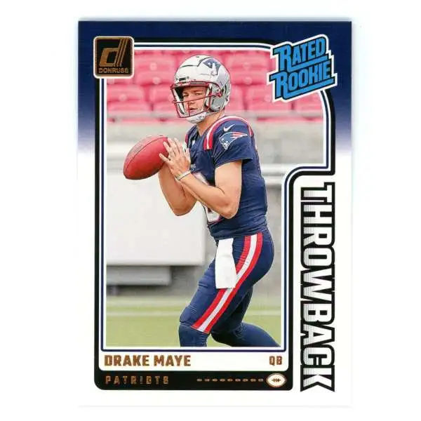 NFL 2024 Panini Donruss Football Throwback Drake Maye #49 [Rated Rookie]