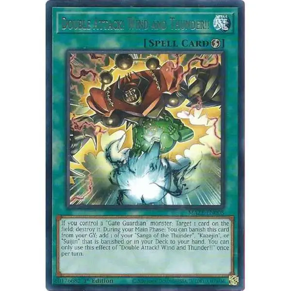 YuGiOh Trading Card Games Maze of Memories Rare Double Attack! Wind and Thunder!! MAZE-EN008