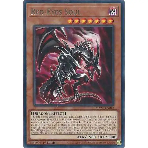 YuGiOh Trading Card Games Maze of Memories Rare Red-Eyes Soul MAZE-EN012