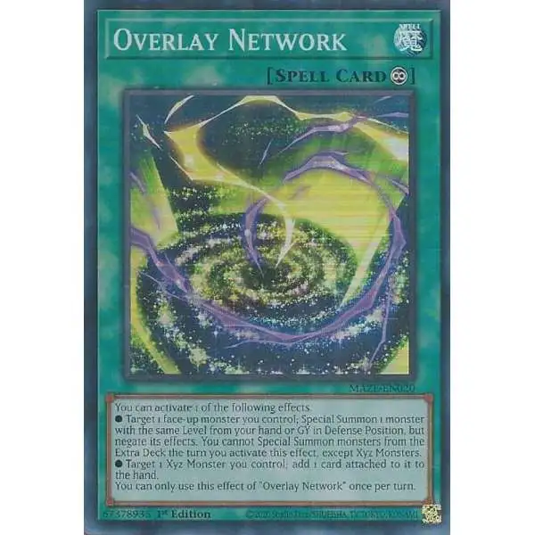 YuGiOh Trading Card Games Maze of Memories Super Rare Overlay Network MAZE-EN020