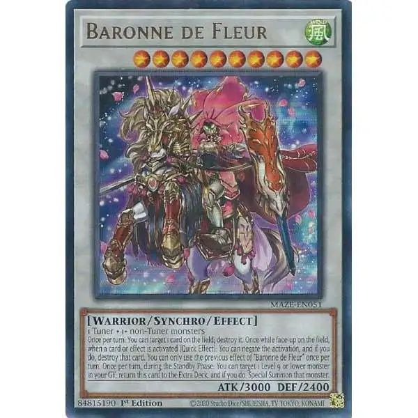 YuGiOh Trading Card Games Maze of Memories Ultra Rare Baronne de Fleur MAZE-EN051