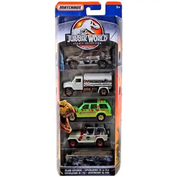 Jurassic World Matchbox Legacy Collection Island Explorers Diecast Vehicle 5-Pack