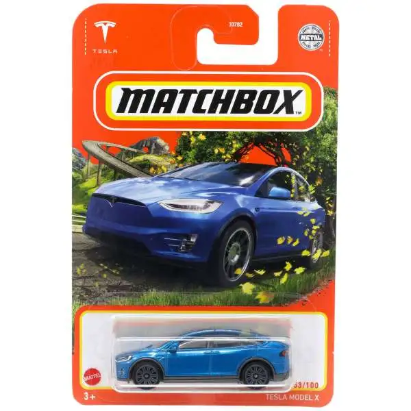 Matchbox Tesla Model X Diecast Car #53/100 [Blue]