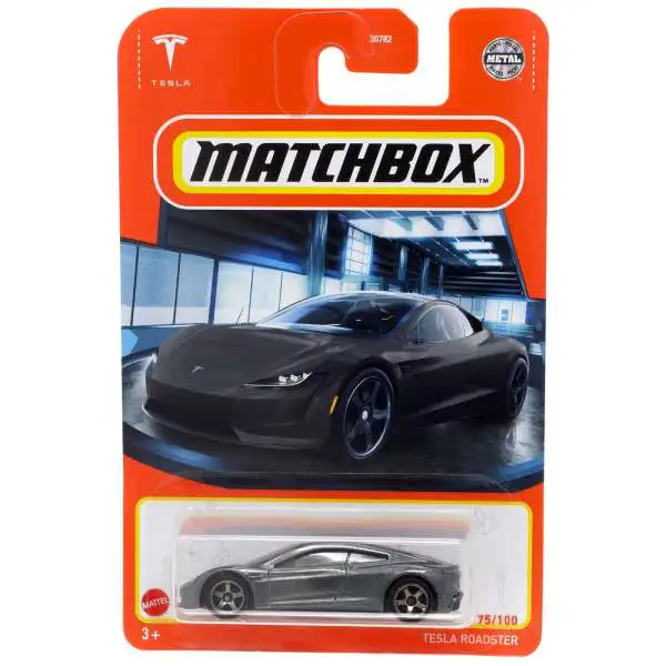 Matchbox Tesla Roadster Diecast Car #75/100 [Grey]