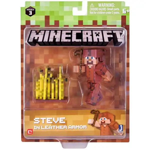 Minecraft Series 3 Steve in Leather Armor Action Figure Set