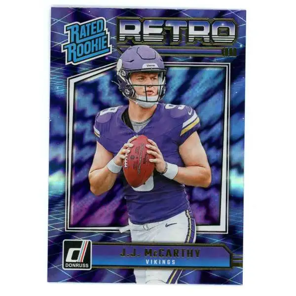 NFL 2024 Panini Donruss Football Rated Rookies Retro J.J. McCarthy #2 [Rookie]
