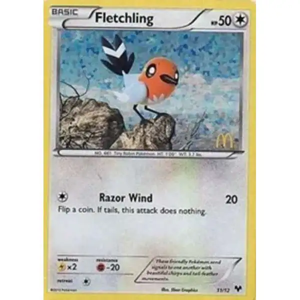 Pokemon McDonald's Promo Fletchling #11