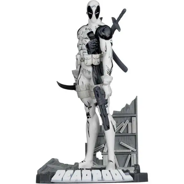 McFarlane Toys Marvel The New Mutants Gold Label Collection Deadpool Posed Figure with Scene [Line Art]