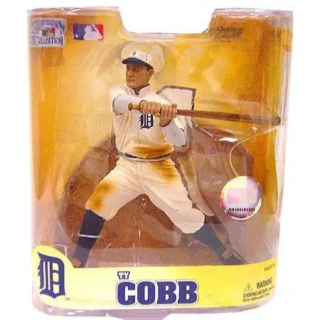 McFarlane Toys MLB Detroit Tigers Sports Picks Baseball Cooperstown Collection Series 5 Ty Cobb Action Figure [White Uniform, Damaged Package]