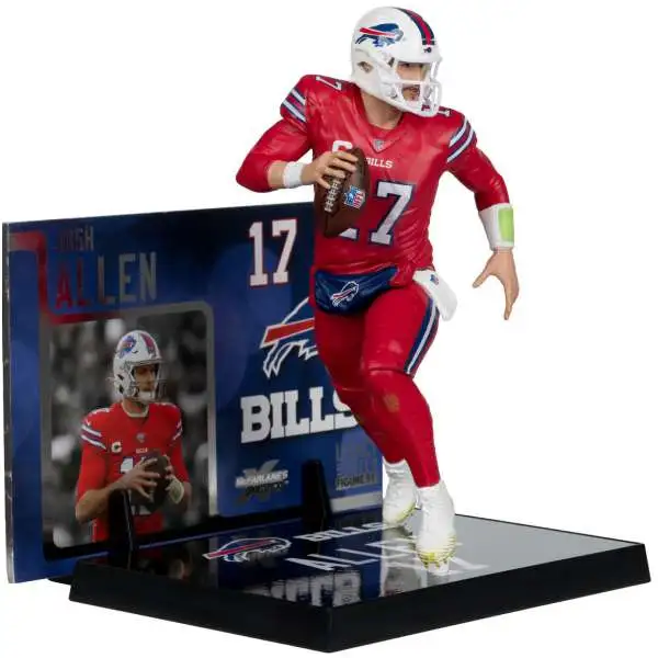 McFarlane Toys NFL Buffalo Bills Josh Allen Posed Figure [Red Color Rush Jersey, Damaged Package]