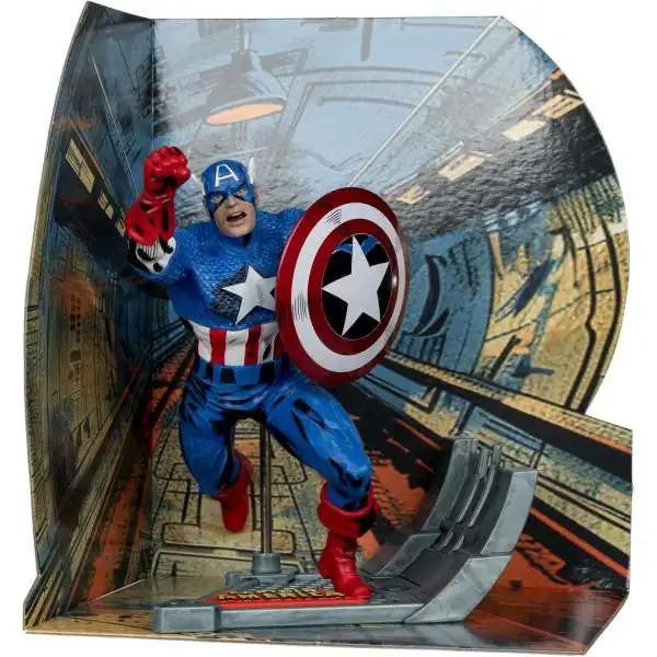 McFarlane Toys Marvel Captain America Posed Figure with Scene [#100]