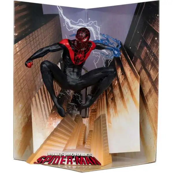 McFarlane Toys Marvel Spider-Man Miles Morales Posed Figure with Scene [Spider-Man #1]