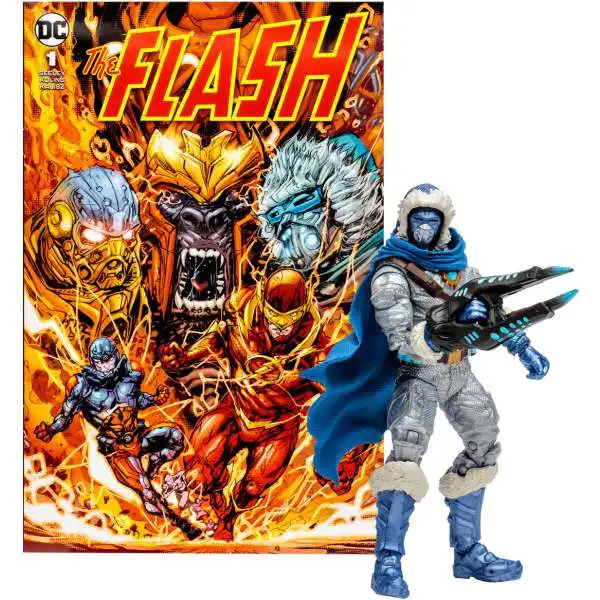 McFarlane Toys DC Page Punchers Gold Label Collection Captain Cold Exclusive Action Figure & Comic Book [Metallic Version, The Flash]
