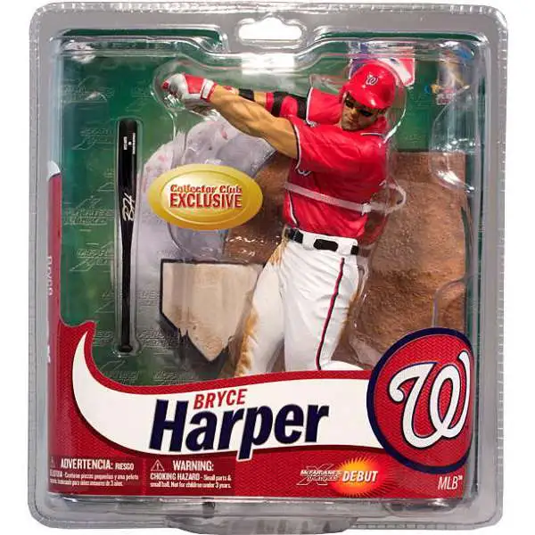 McFarlane Toys MLB Washington Nationals Sports Picks Baseball Collectors Club Exclusive Bryce Harper Exclusive Action Figure [Red Jersey & Eye Black]