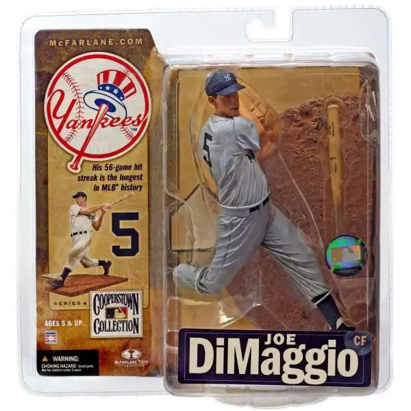 McFarlane Toys MLB New York Yankees Sports Picks Baseball Cooperstown Collection Series 4 Joe DiMaggio Action Figure [Gray Uniform]