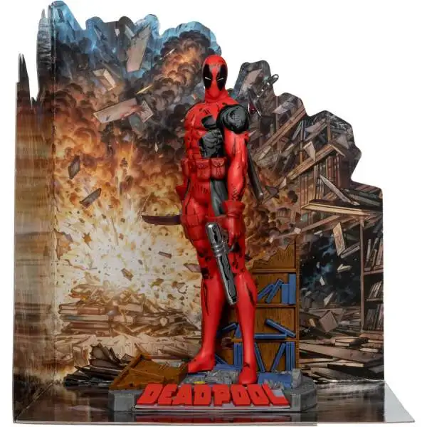 McFarlane Toys Marvel Deadpool Posed Figure with Scene [New Mutants #98]