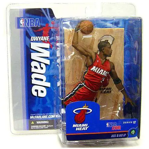 McFarlane Toys NBA Miami Heat Sports Basketball Series 12 Dwyane Wade Action Figure [Red Jersey Variant, Damaged Package]