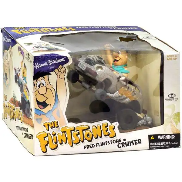 McFarlane Toys Hanna-Barbera The Flintstones Series 1 Fred Flintstone in Cruiser Action Figure Set [Damaged Package]