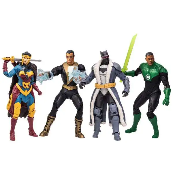 McFarlane Toys DC Multiverse Build Frost King Series Batman, Black Adam, Wonder Woman & Green Lantern John Stewart Set of 4 Action Figures [Endless Winter]