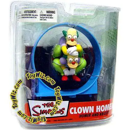 McFarlane Toys The Simpsons Series 2 Clown Homer Action Figure Set [Damaged Package]