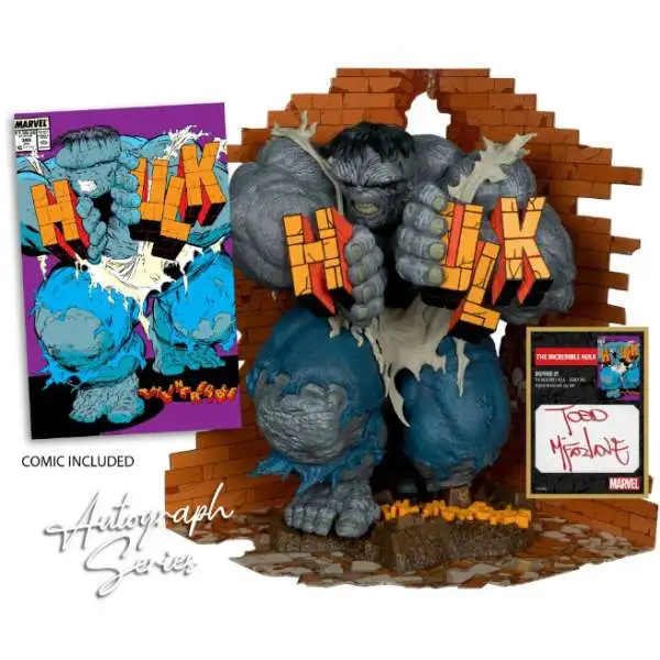 McFarlane Toys Marvel Gold Label Collection AUTOGRAPH Series The Incredible Hulk Exclusive Posed Figure with Scene [Issue #345, Signed by Todd McFarlane]