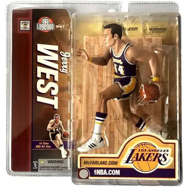 McFarlane Toys NBA Los Angeles Lakers Sports Picks Basketball Legends Series 2 Jerry West Action Figure [Purple Jersey]