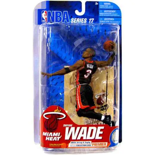 McFarlane Toys NBA Miami Heat Sports Picks Basketball Series 17 Dwyane Wade Action Figure [Black Jersey, Damaged Package]