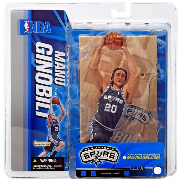 McFarlane Toys NBA San Antonio Spurs Sports Basketball Series 10 Manu Ginobili Action Figure [Black Jersey]