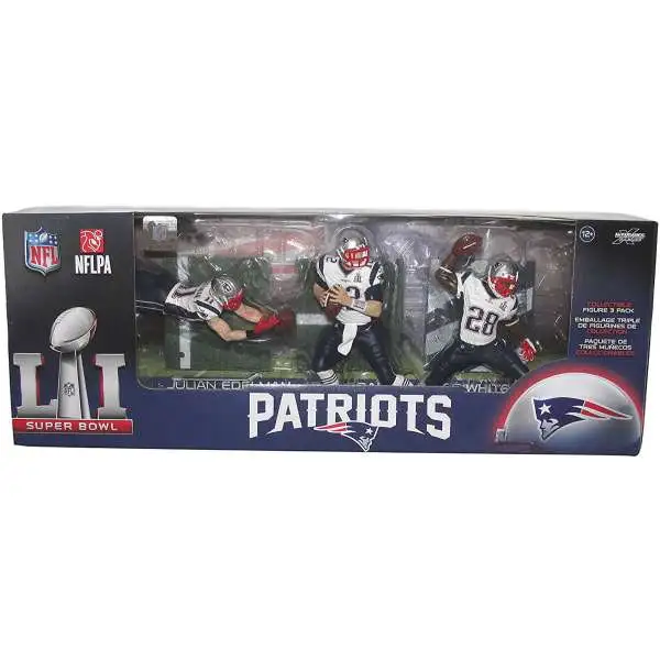 McFarlane Toys NFL New England Patriots Sports Picks Football Tom Brady, Julian Edelman & James White Action Figure 3-Pack [Super Bowl LI Champions]