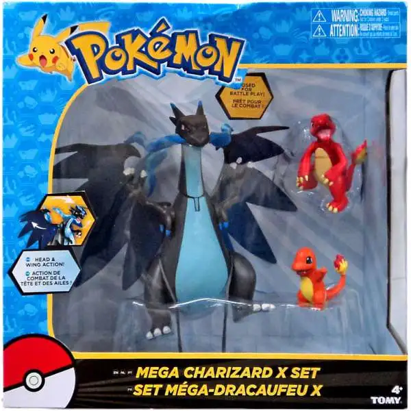 Pokemon Mega Charizard X Exclusive Figure 3-Pack Set [Charmander &  Charmeleon]