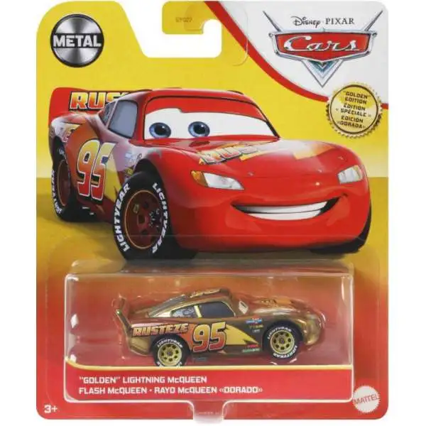 Disney / Pixar Cars "Golden" Lightning McQueen Exclusive Diecast Car