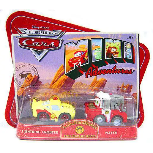 Disney / Pixar Cars The World of Cars Mini Adventures Lightning McQueen & Mater Plastic Car 2-Pack [Radiator Springs Fire Department]
