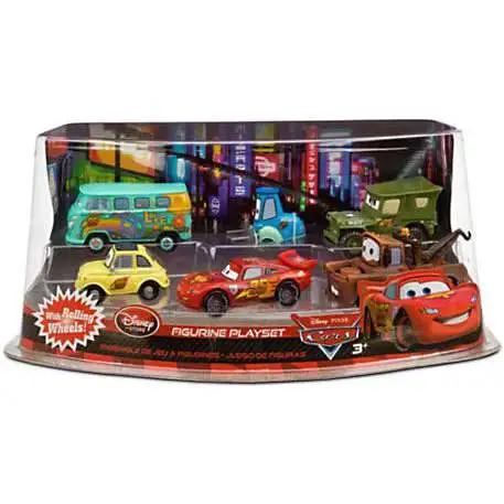 Disney / Pixar Cars Cars 2 Lightning McQueen Pit Crew Exclusive PVC Figurine Set [Loose]