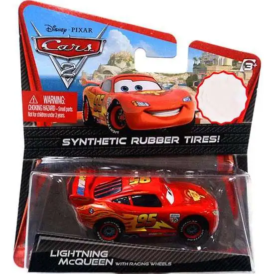 Disney / Pixar Cars Cars 2 Synthetic Rubber Tires Lightning McQueen Exclusive Diecast Car