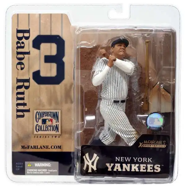 McFarlane Toys MLB New York Yankees Sports Picks Baseball Cooperstown Collection Series 2 Babe Ruth Action Figure [White Jersey]
