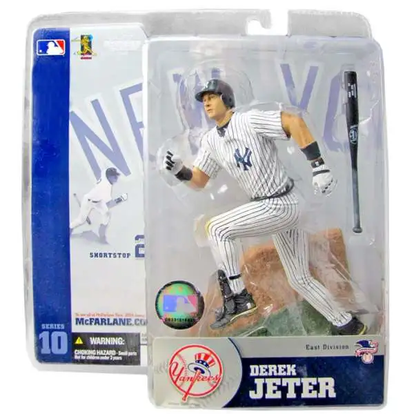 McFarlane Toys MLB New York Yankees Sports Picks Baseball Series 10 Derek Jeter Action Figure [White Pinstripes Jersey]