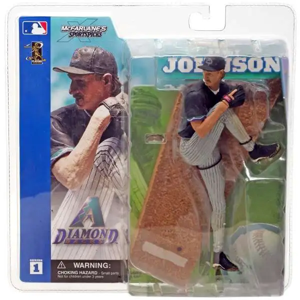 McFarlane Toys MLB Arizona Diamondbacks Sports Picks Baseball Series 1 Randy Johnson Action Figure [Black Jersey, Damaged Package]