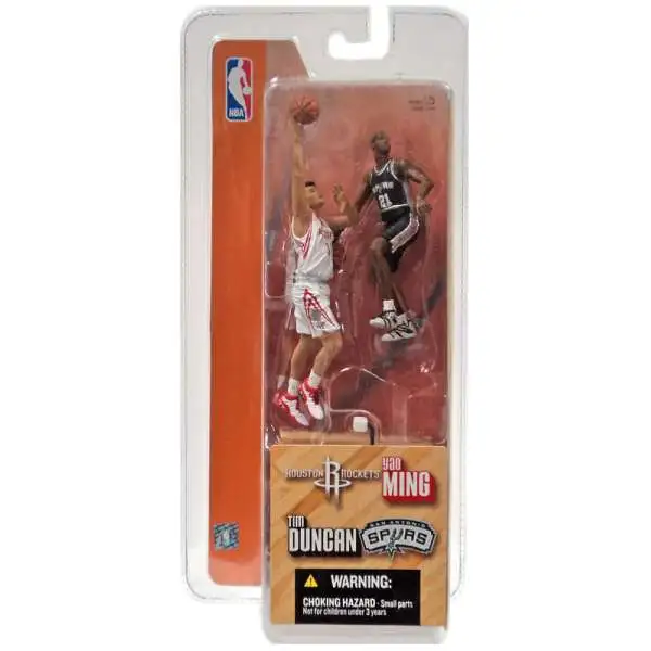 McFarlane Toys NBA Houston Rockets / San Antonio Spurs Sports Basketball 3 Inch Mini Series 1 Yao Ming & Tim Duncan Mini Figure 2-Pack