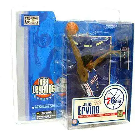 McFarlane Toys NBA Philadelphia 76ers Sports Picks Basketball Legends Series 1 Julius Erving Action Figure [Blue Jersey]