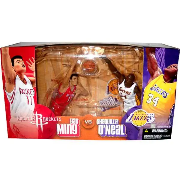 McFarlane Toys NBA Houston Rockets / Los Angeles Lakers Sports Basketball Yao Ming & Shaquille O'Neal Action Figure 2-Pack
