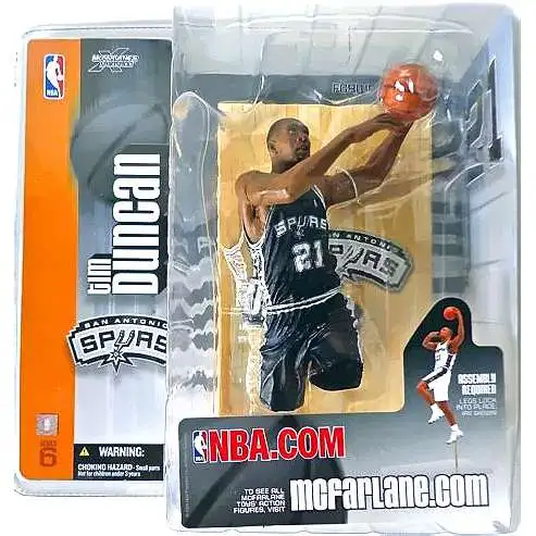 McFarlane Toys NBA San Antonio Spurs Sports Basketball Series 6 Tim Duncan Action Figure [Black Jersey Variant]