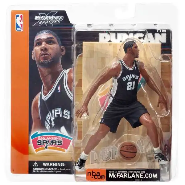 McFarlane Toys NBA San Antonio Spurs Sports Picks Basketball Series 1 Tim Duncan Action Figure [Black Jersey]