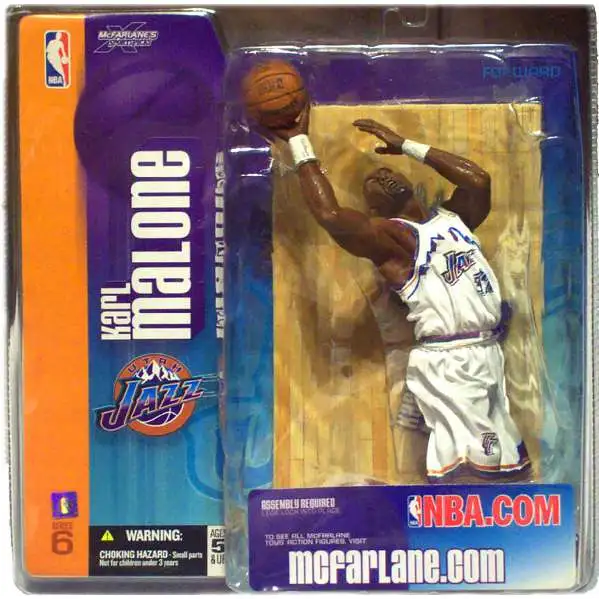 McFarlane Toys NBA Utah Jazz Sports Picks Basketball Series 6 Karl Malone Action Figure [White Utah Jersey]