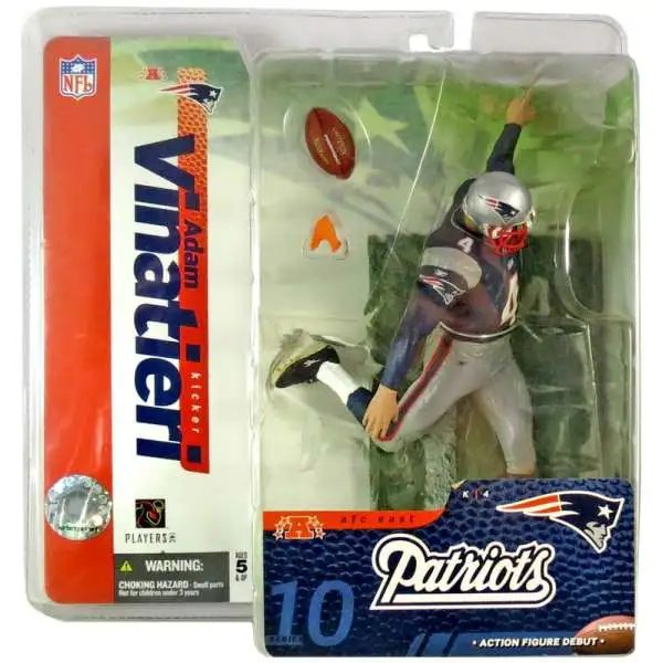 McFarlane Toys NFL New England Patriots Sports Picks Football Series 10 Adam Vinatieri Action Figure [Blue Jersey, Damaged Package]