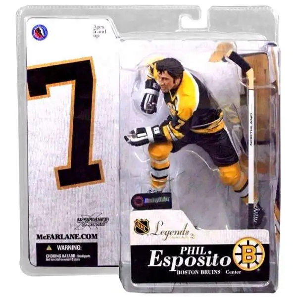 McFarlane Toys NHL Boston Bruins Sports Hockey Legends Series 2 Phil Esposito Action Figure [Black Jersey, Damaged Package]