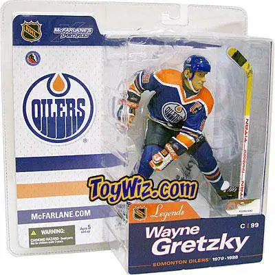 McFarlane Toys NHL Edmonton Oilers Sports Picks Hockey Legends Series 1 Wayne Gretzky Action Figure [Blue Jersey, Damaged Package]