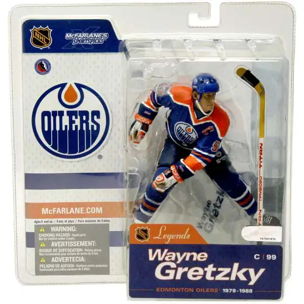 McFarlane Toys NHL Edmonton Oilers Sports Hockey Legends Series 1 Wayne Gretzky Action Figure [Blue Jersey, Damaged Package]