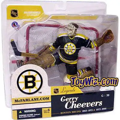 McFarlane Toys NHL Boston Bruins Sports Picks Hockey Legends Series 1 Gerry Cheevers Action Figure [Black Jersey]