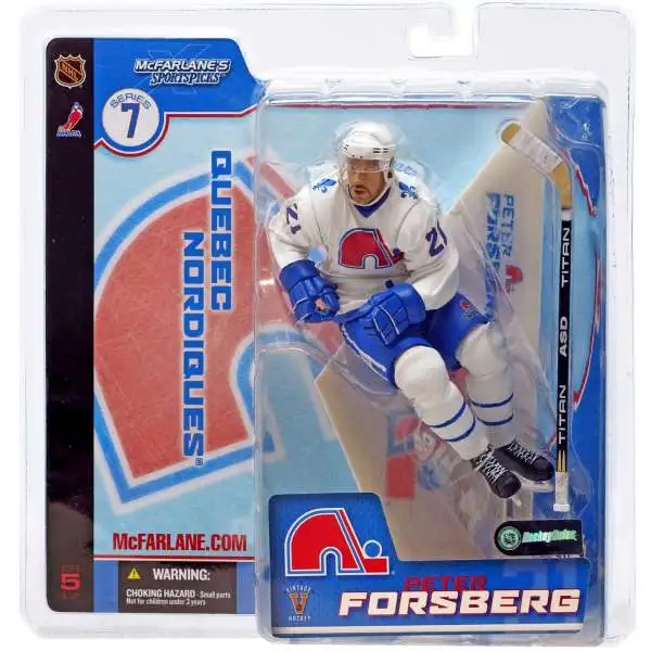 McFarlane Toys NHL Quebec Nordiques Sports Hockey Series 7 Peter Forsberg Action Figure [Retro White Jersey Variant]