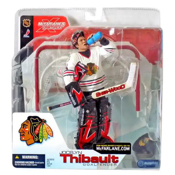 McFarlane Toys NHL Chicago Blackhawks Sports Hockey Series 4 Jocelyn Thibault Action Figure [White Jersey]